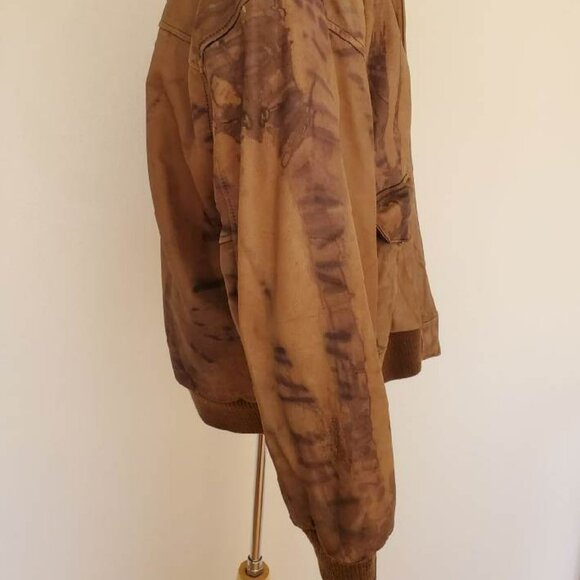 Vintage leather bomber moto COAT M L brown Tan Black cowgirl western equestrian - Picture 9 of 9